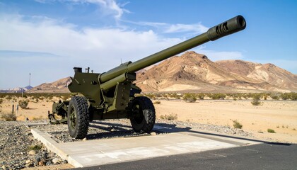 Modern Howitzer in Desert Setting with Long-Range Capabilities