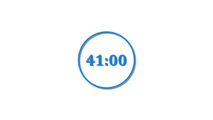 41 Seconds countdown Royal blue color 4k illustration. 41 seconds timer icon 4k illustration on white background.