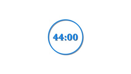 44 Seconds countdown Royal blue color 4k illustration. 44 seconds timer icon 4k illustration on white background.