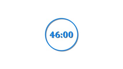 46 Seconds countdown Royal blue color 4k illustration. 46 seconds timer icon 4k illustration on white background.