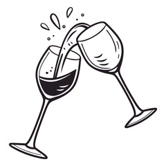 vector illustration of two glasses
