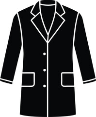 Long sleeve black lab coat medical professional uniform