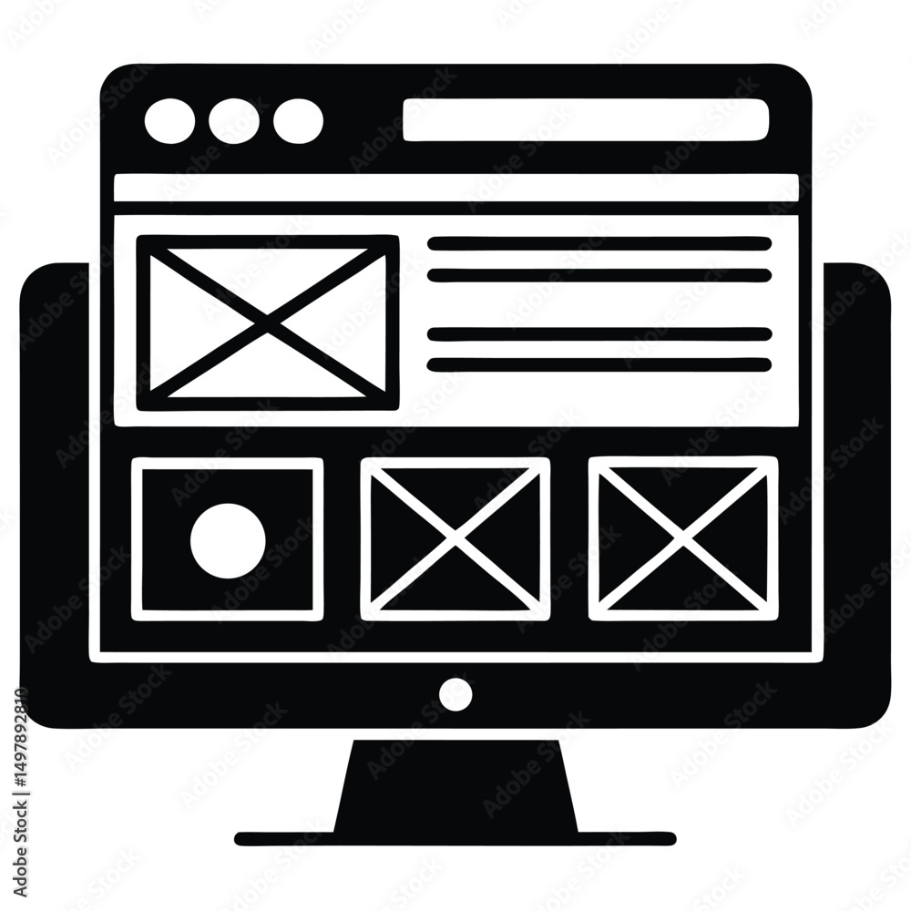 Aufkleber web designer element isolated web design fonts on white background