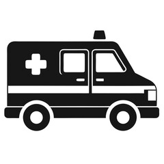 silhouette ambulance on white background