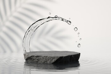 Water Arc Over Stone Platform