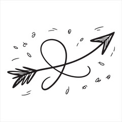 Hand-Drawn Doodle Arrow Collection with Whimsical Curved Sketches