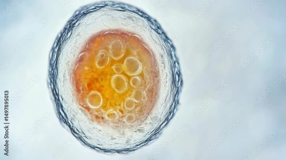 Poster A microscopic image of an egg cell showing its inner structure
