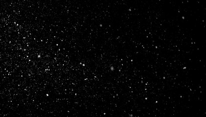Fototapeta premium Intense Snow Blizzard with Fine Particles Against Black Background