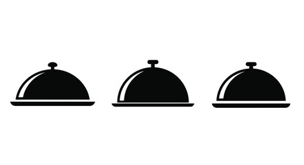 Restaurant Tray icons in outline and stroke versions