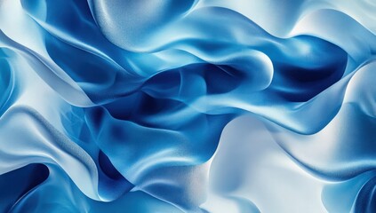 Fototapeta premium Abstract swirling blue and white fabric folds