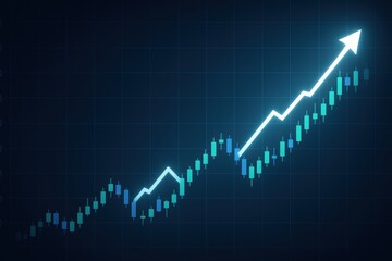 Dynamic Financial Chart Illustrating an Upward Trend in Market Performance