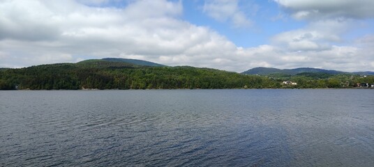 beautiful landscape of the lake in the mountains