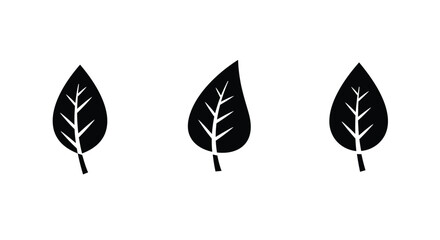 Obraz premium Simple leaf icon set. Vector illustration