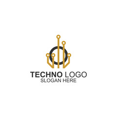 letter o logo design for electronic product or business with creative illustration