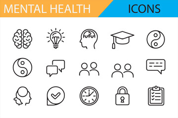 Depression, Anxiety, and Therapy Icons for Healthcare