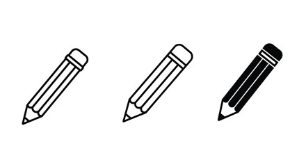 Outline Pencil with eraser icon symbol. Vector illustration