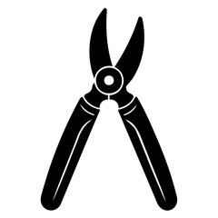 Black Silhouette of Pruning Scissors Vector Illustration Transparent Background