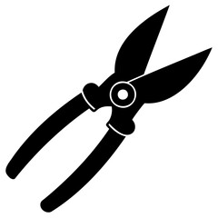 Black Silhouette of Pruning Scissors Vector Illustration Transparent Background