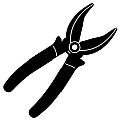 Garden Pruner Tool Silhouette in Black Vector Format and Transparent PNG