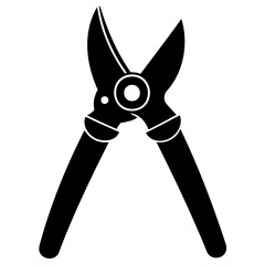 Pruner icon black vector silhouette on transparent background
