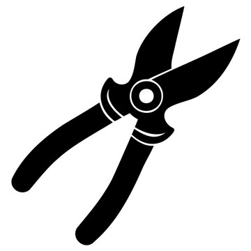 black pruning shears isolated on white clip art preview