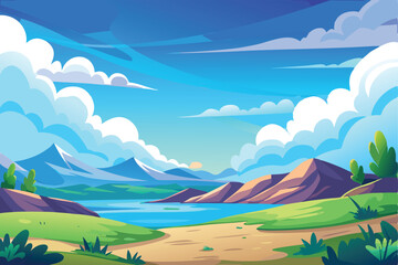 Obraz premium landscape with mountains and clouds
