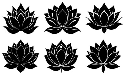Obraz premium Lotus Flower Silhouette vector illustration