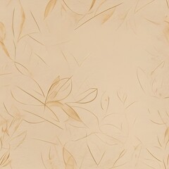 A delicate and artistic background featuring faint, stylized outlines of leaves or botanical elements in a slightly darker shade against a warm, light beige or tan base, suggesting a subtle, natural p