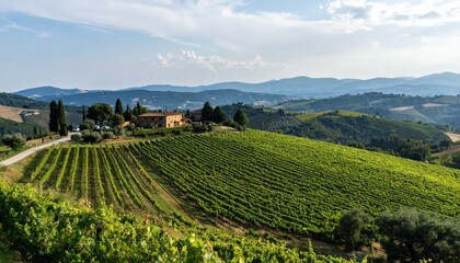 Charming Tuscan Farmhouse Surrounded by Scenic Vineyard Landscape