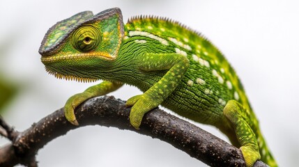 Fototapeta premium Green Chameleon on a Branch