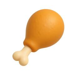 3D icon of chicken drum roll, fast food illustration cute style