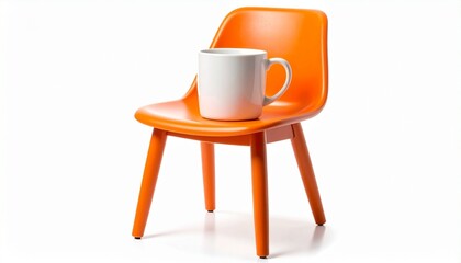 orange cup on a white background