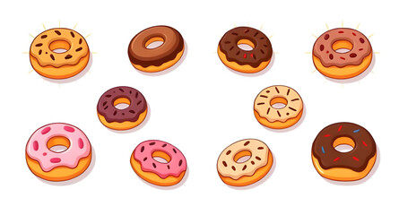 Doughnut icon, Donut icon, Glazed donut icon, Sprinkle donut icon, Chocolate doughnut icon, Pink frosted donut icon, Donut vector icon, Round donut icon, Sweet snack icon, Dessert icon, Pastry icon, B