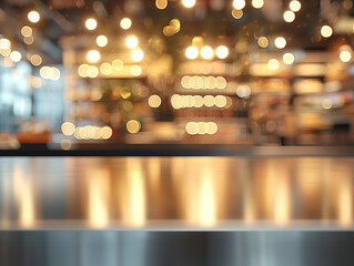 Cozy Cafe Interior with Bokeh Lights