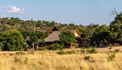 Serene Zambian Lodge Set Amidst Vibrant Wildlife Landscape