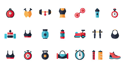 fitnes icon set, fitnes icon pack