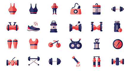 fitnes icon set, fitnes icon pack