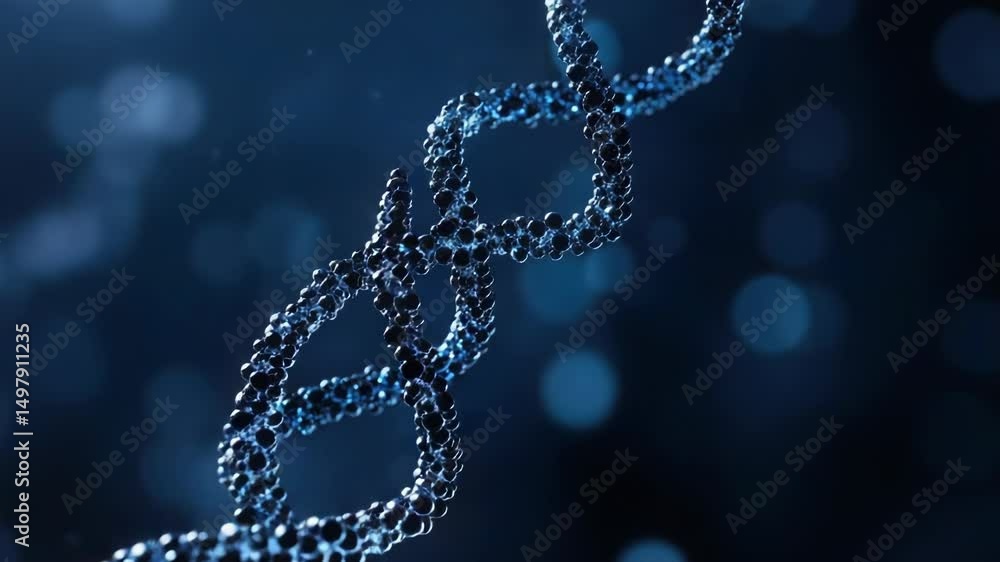 Poster a microscopic view of a double strand of dna, with the nucleotide bases visible