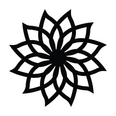 Black flower floral mandala vector design. 