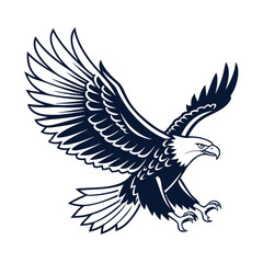 Fototapeta premium Eagle Silhouette vector Logo Illustration. Eagle Head vector art illustration. black eagle logo , icon design.