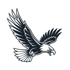 Obraz premium Eagle Silhouette vector Logo Illustration. Eagle Head vector art illustration. black eagle logo , icon design.