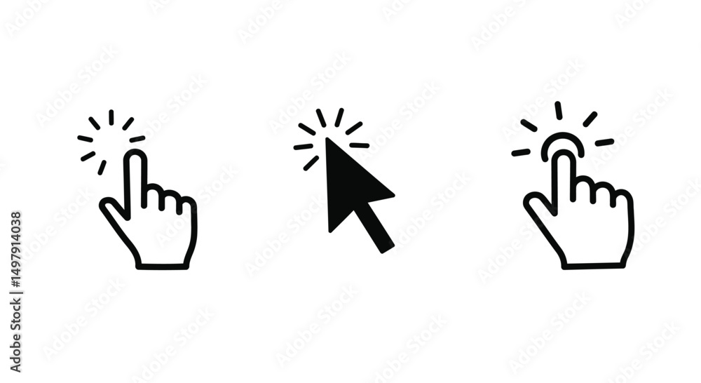 Poster click icon logo design. pointer arrow sign and symbol. cursor icon