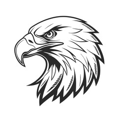 Fototapeta premium Eagle Silhouette vector Logo Illustration. Eagle Head vector art illustration. black eagle logo , icon design.