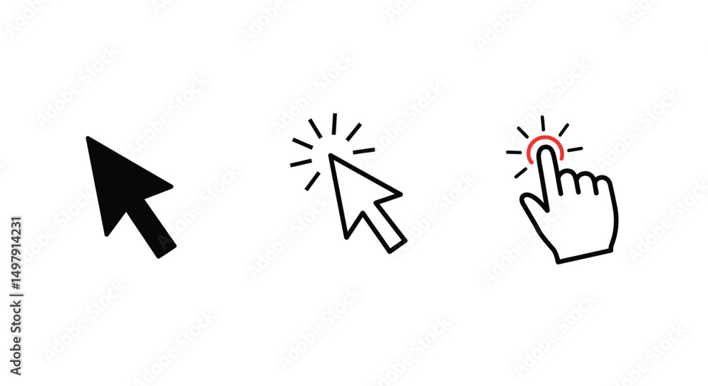 Poster click icon logo design. pointer arrow sign and symbol. cursor icon