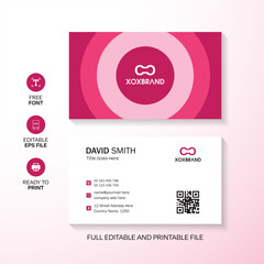 Minimalist and creative Corporate Business Card in Red Color Elegant and Modern Design