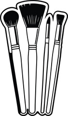 vector illustration of a set of brushes for cleaning