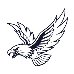 Obraz premium Eagle Silhouette vector Logo Illustration. Eagle Head vector art illustration. black eagle logo , icon design.