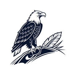 Eagle Silhouette vector Logo Illustration. Eagle Head vector art illustration. black eagle logo , icon design.
