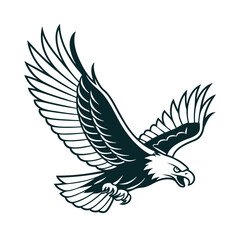 Obraz premium Eagle Silhouette vector Logo Illustration. Eagle Head vector art illustration. black eagle logo , icon design.