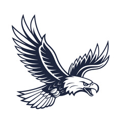 Obraz premium Eagle Silhouette vector Logo Illustration. Eagle Head vector art illustration. black eagle logo , icon design.